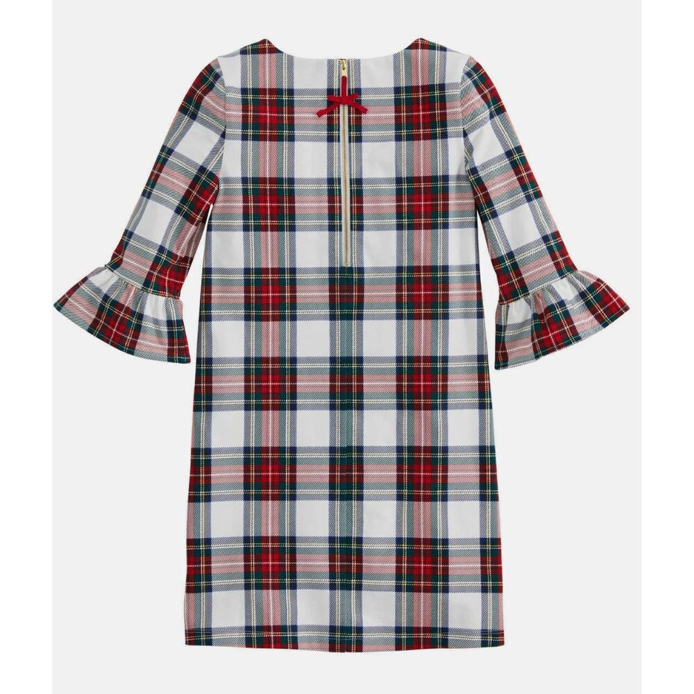 VINEYARD VINES Girl's Plaid Bell Sleeve Ruffle Holiday Christams Dress // S 7-8 - Picture 10 of 12